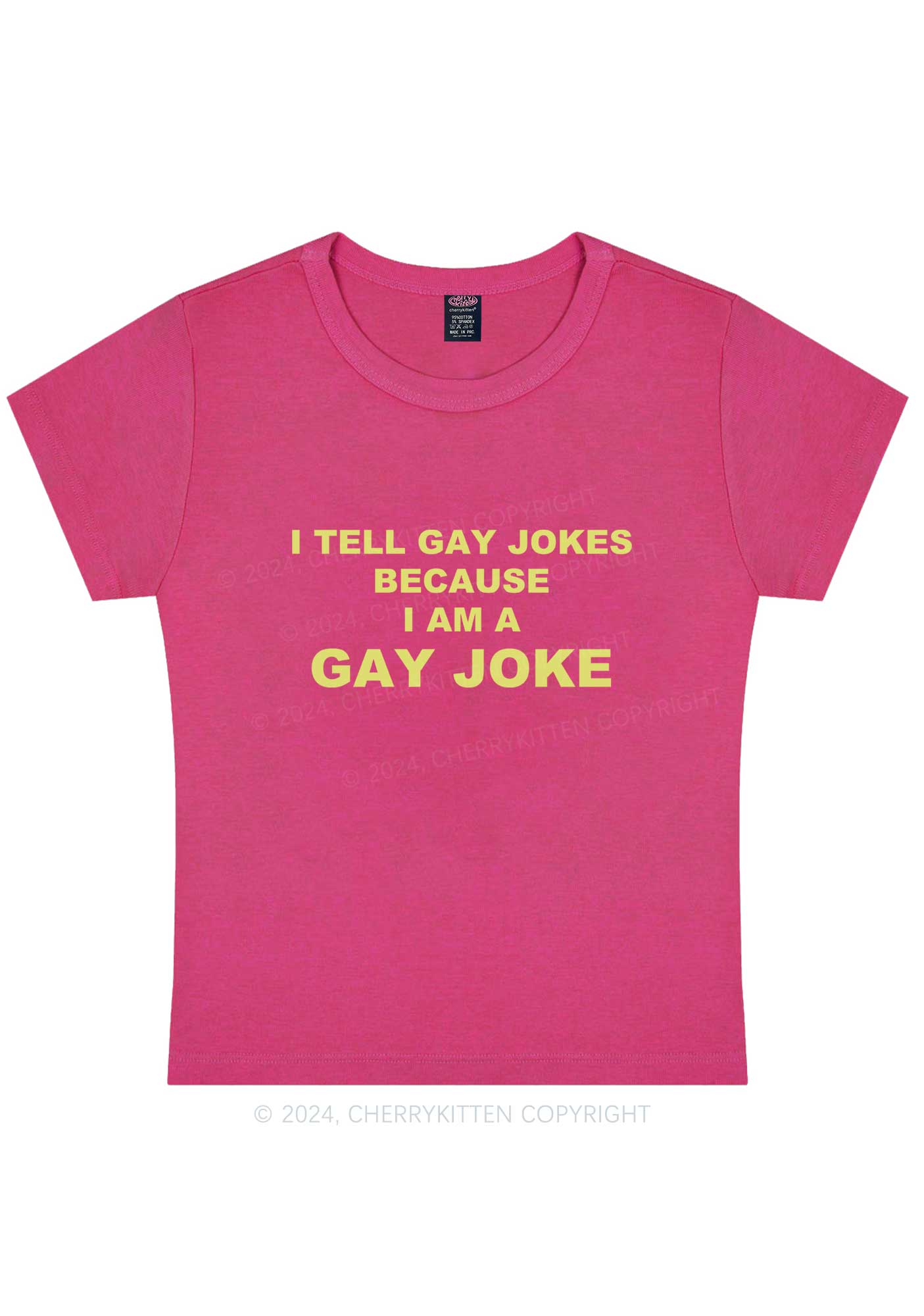 Gay Joke Y2K Baby Tee Cherrykitten