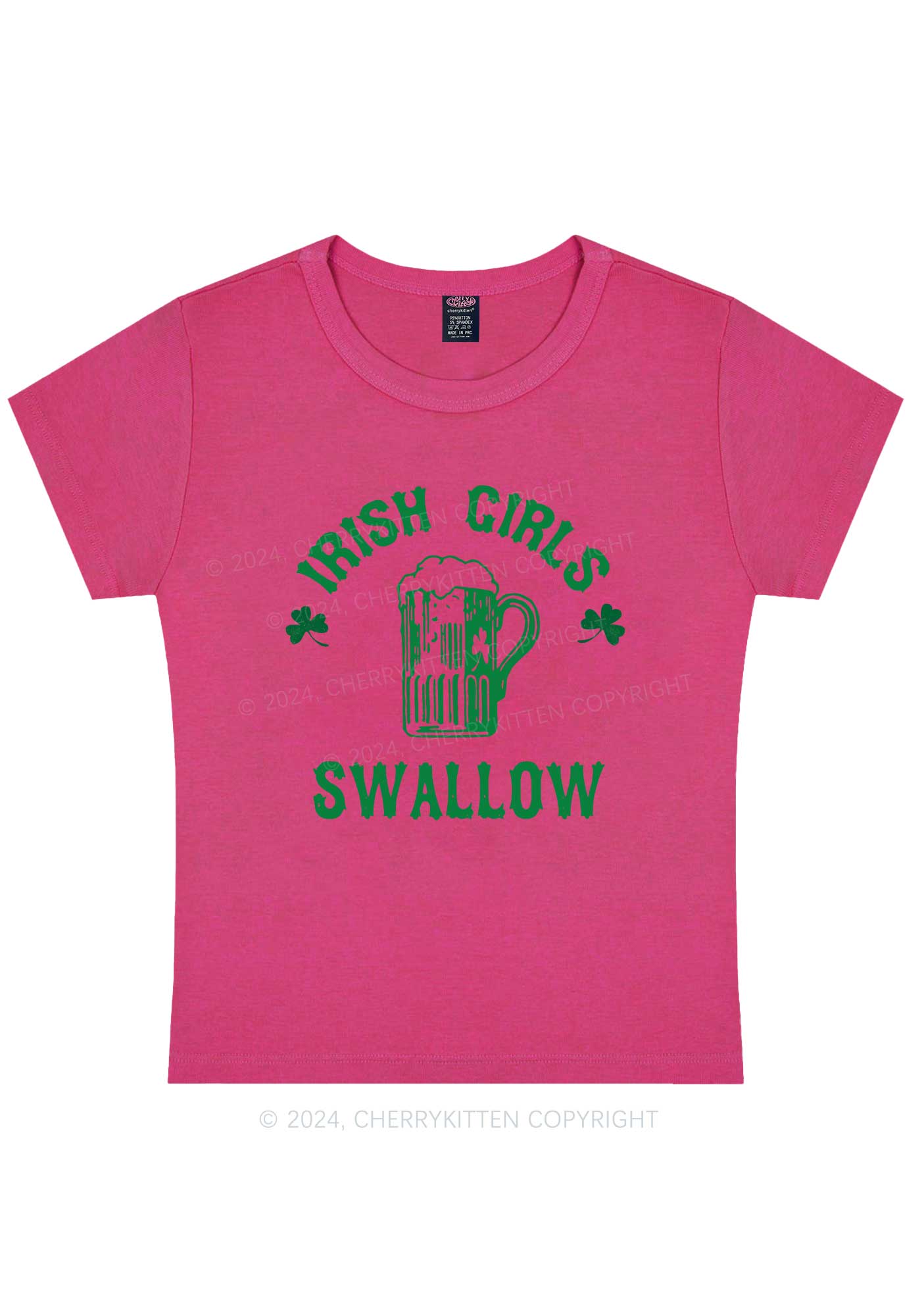 Irish Girls Swallow St Patricks Y2K Baby Tee Cherrykitten