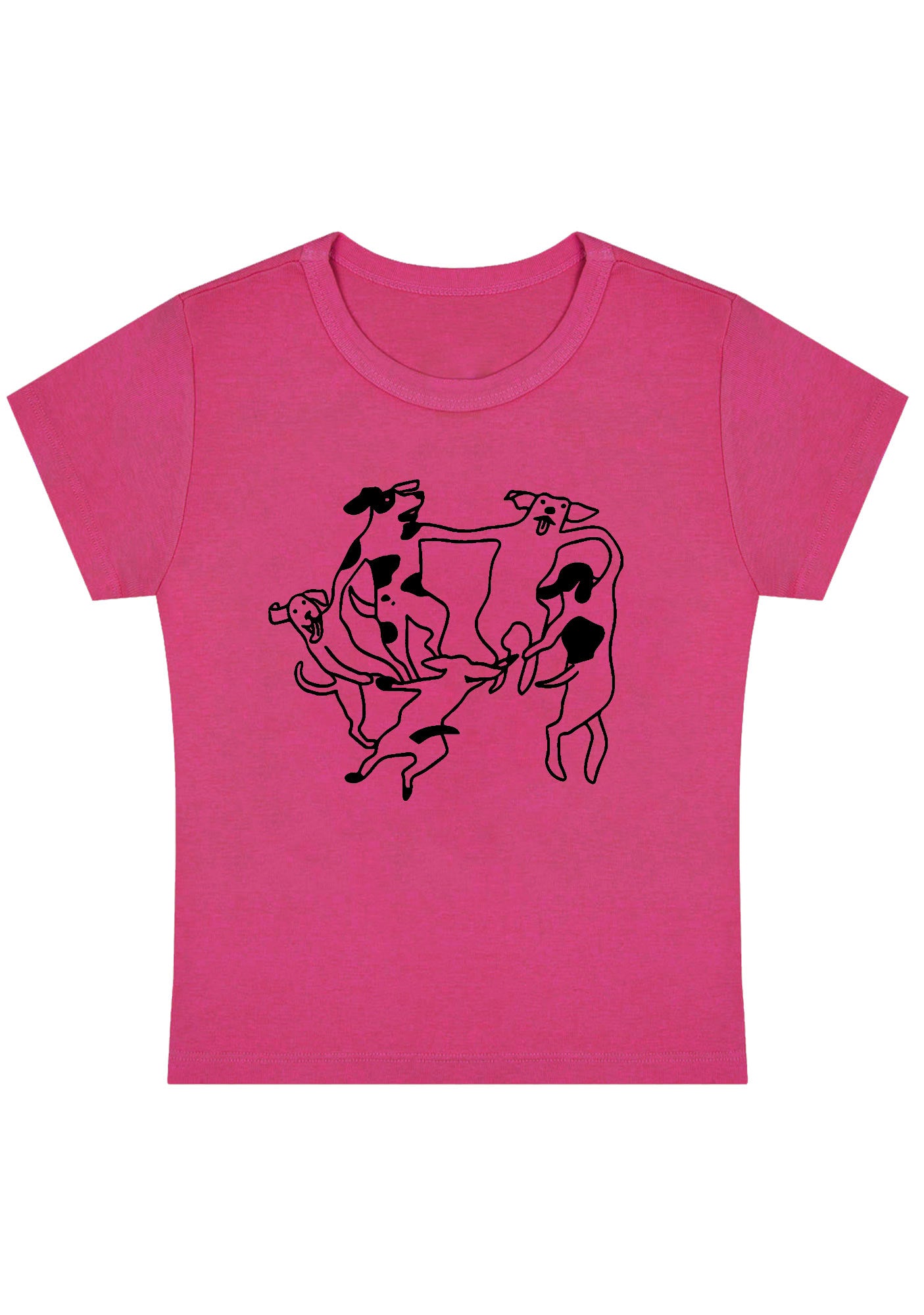 Curvy Dancing Dogs Baby Tee