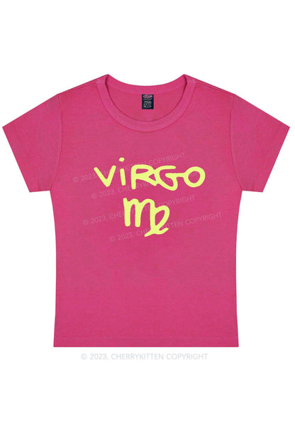 Curvy Zodiac Sign Y2K Baby Tee Cherrykitten