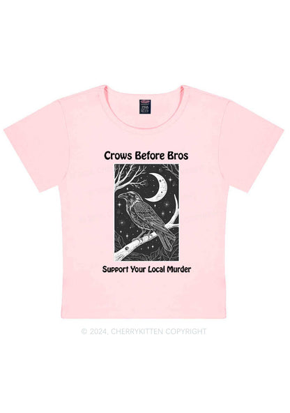 Halloween Crows Murder Y2K Baby Tee Cherrykitten