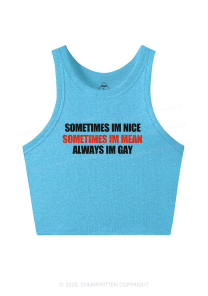 Sometimes Im Mean Y2K Crop Tank Top Cherrykitten