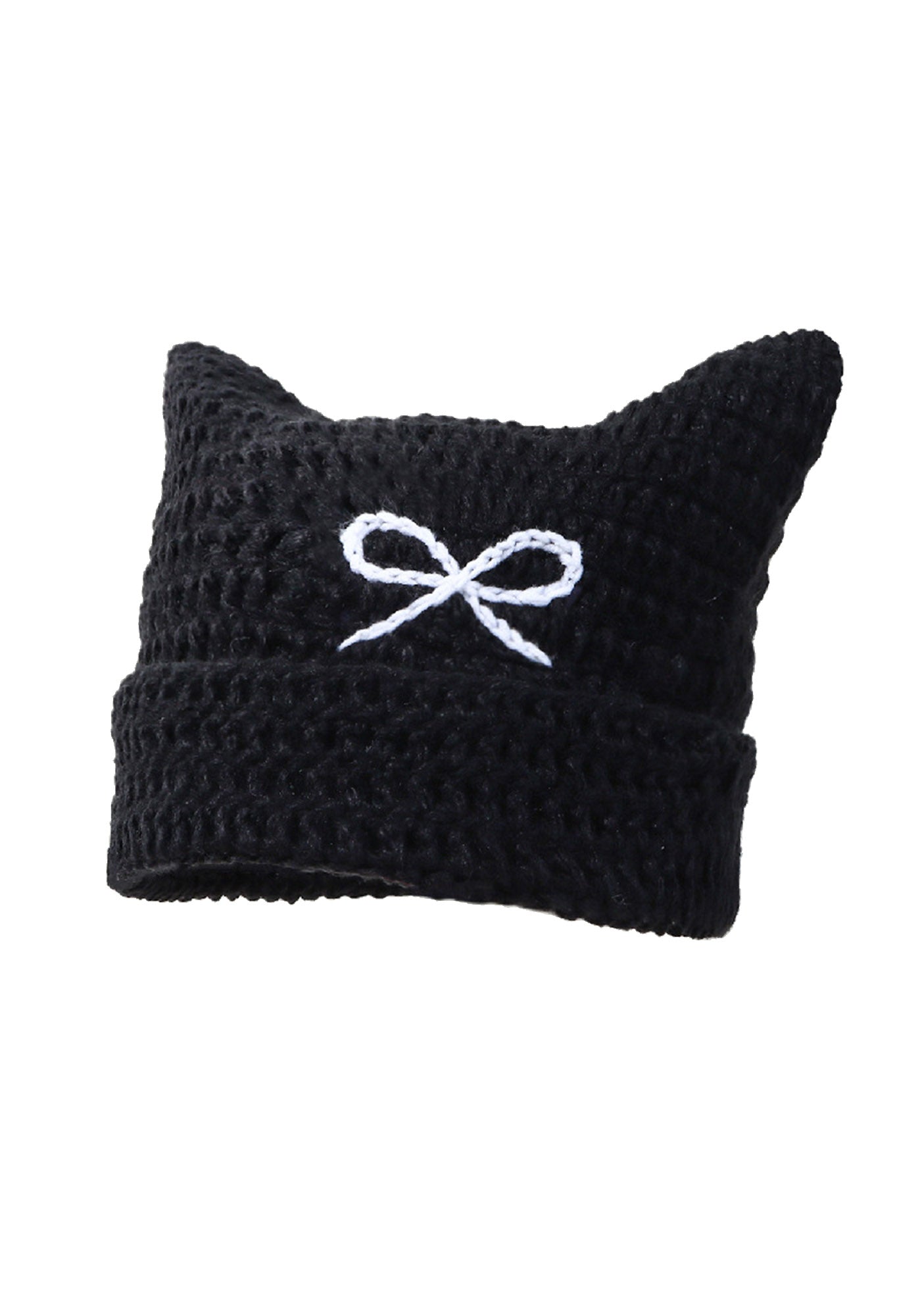 Bow Striped Knit Beanie Y2K Hat Cherrykitten