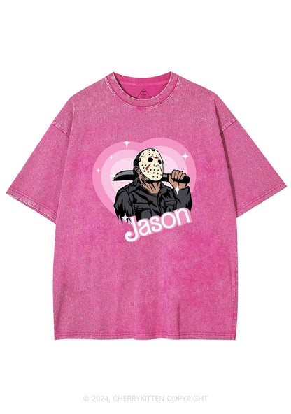 Halloween Mask Killer Y2K Washed Tee Cherrykitten