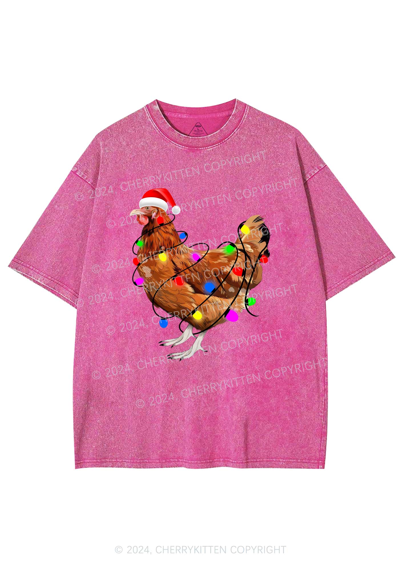 Christmas Hen Y2K Washed Tee Cherrykitten