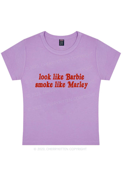 Curvy Smoke Like Marley Y2K Baby Tee Cherrykitten