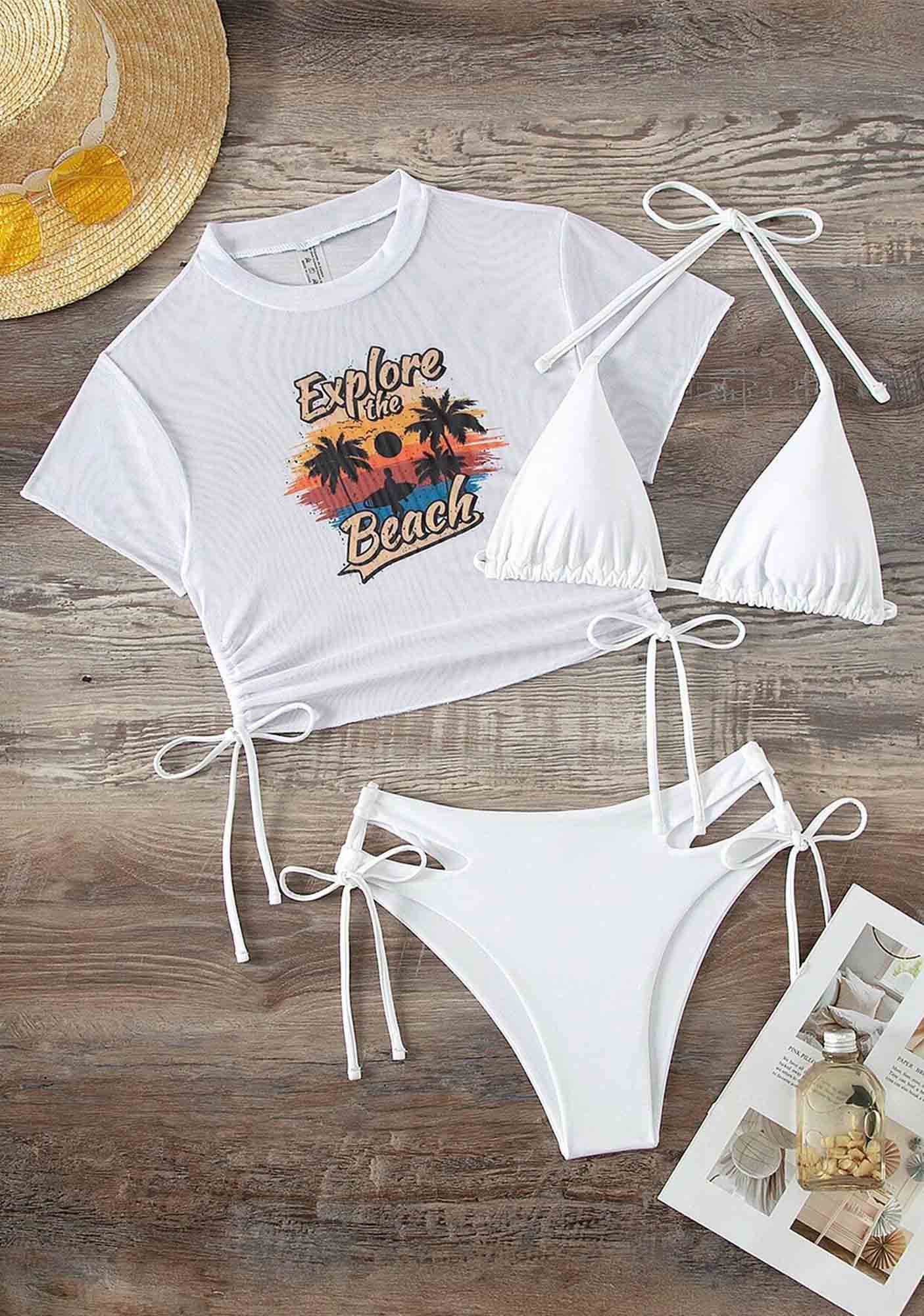 Explore The Beach Three Pieces Bikini Set