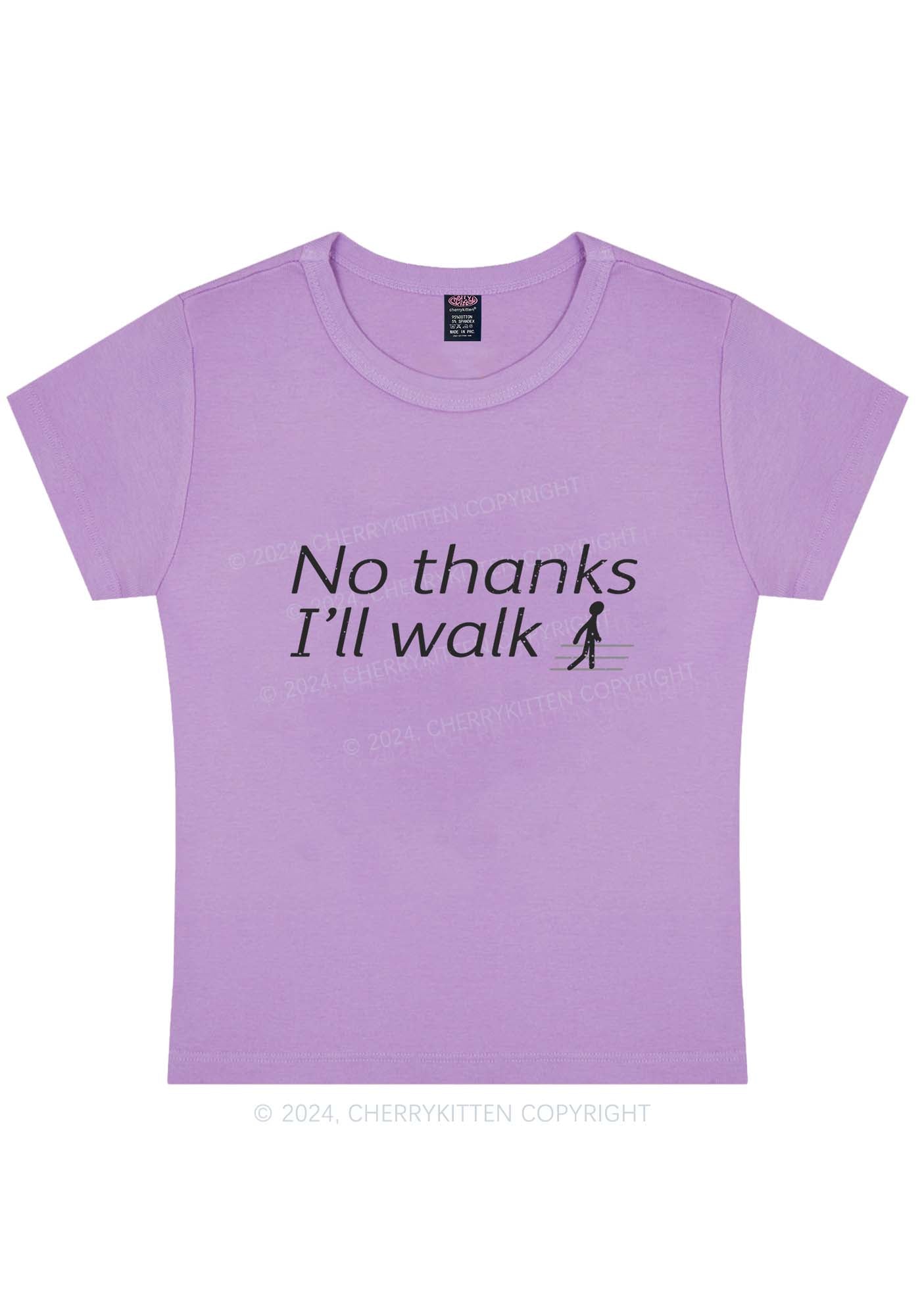 Curvy I'll Walk Y2K Baby Tee Cherrykitten