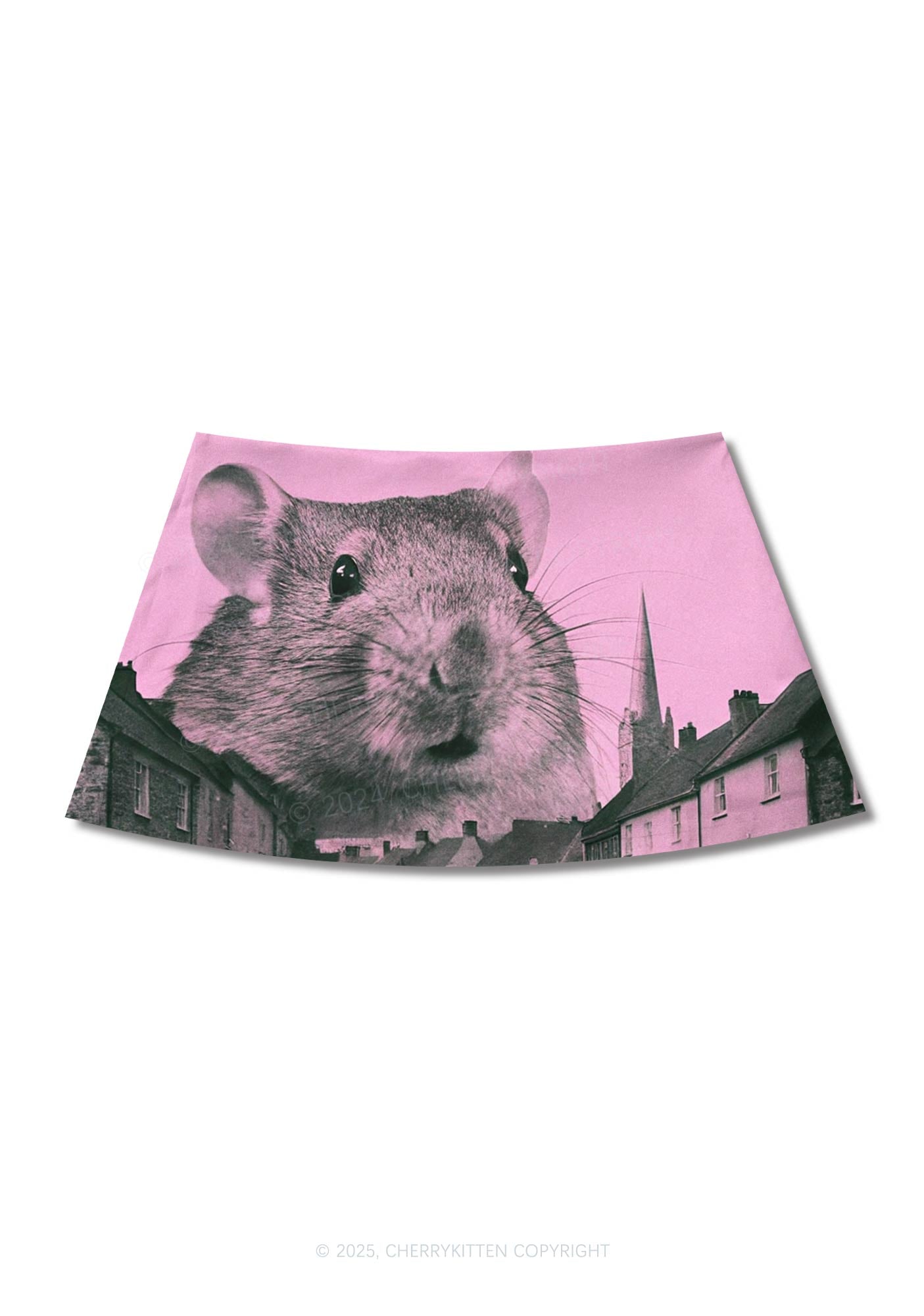 Rat Street Y2K Print Mini Skirt Cherrykitten