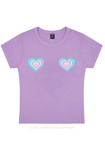 Transgender Flag Heart Y2K Baby Tee Cherrykitten