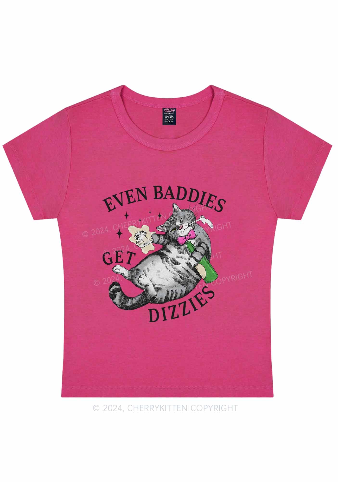 Baddies Get Dizzies Y2K Baby Tee Cherrykitten