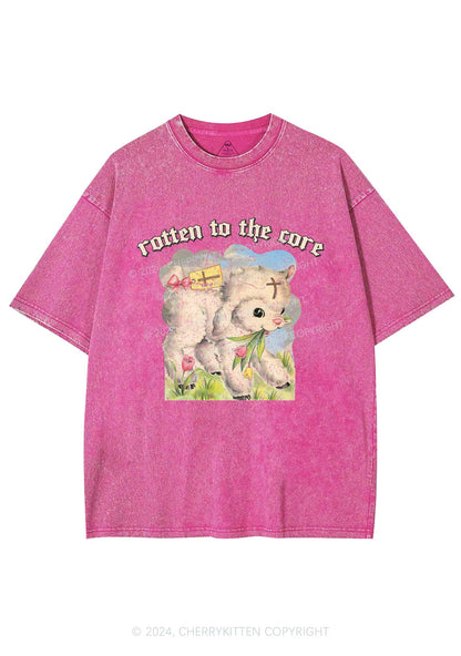 Rotten To The Core Y2K Washed Tee Cherrykitten