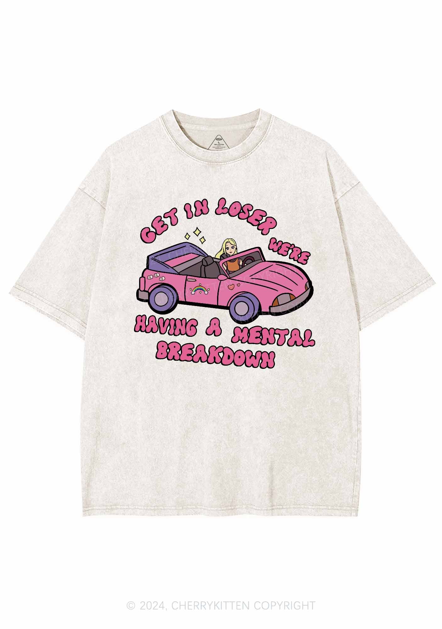 Get In The Car Y2K Washed Tee Cherrykitten