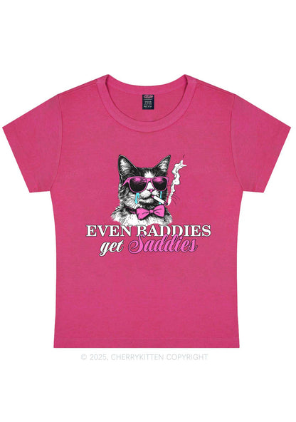 Baddies Cat Get Saddies Y2K Baby Tee Cherrykitten