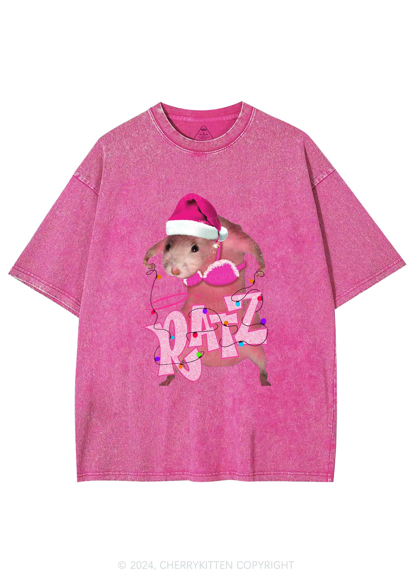 Christmas Ratz Y2K Washed Tee Cherrykitten