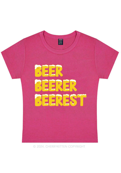 Beer Beerer Beerest Y2K Baby Tee Cherrykitten