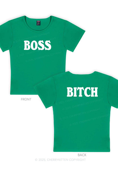 Boss Bixxh Two Sides Y2K Baby Tee Cherrykitten