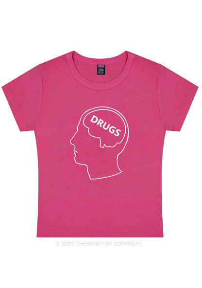 Drxgs Brain Y2K Baby Tee Cherrykitten