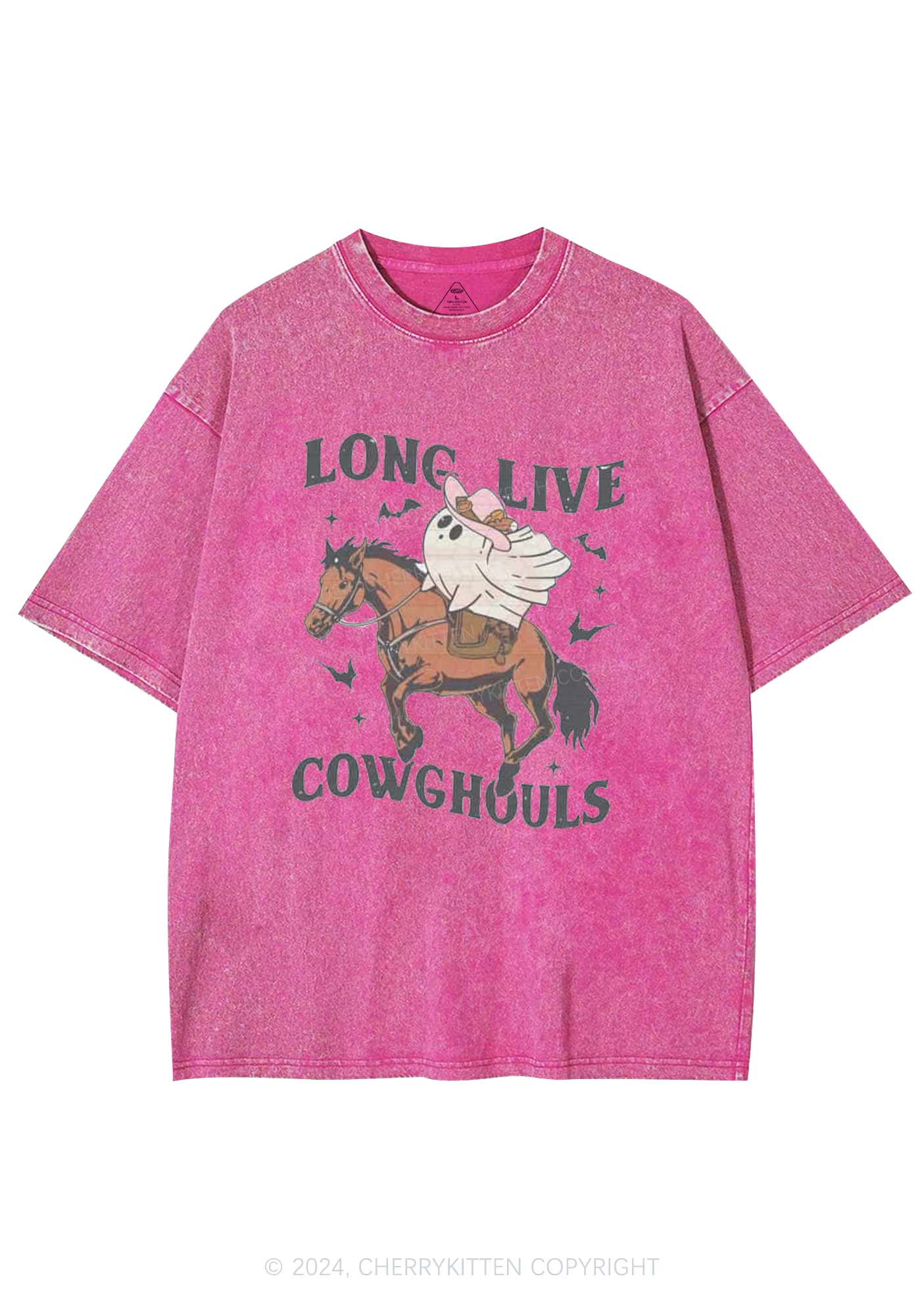 Halloween Long Live Cowghouls Y2K Washed Tee Cherrykitten