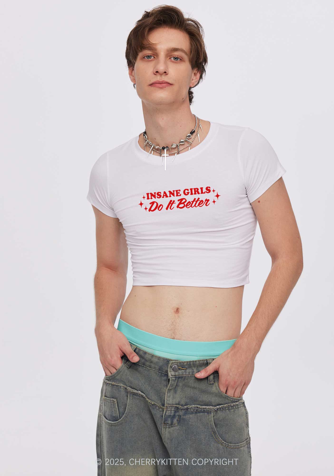 Insane Girls Do It Better Y2K Baby Tee Cherrykitten