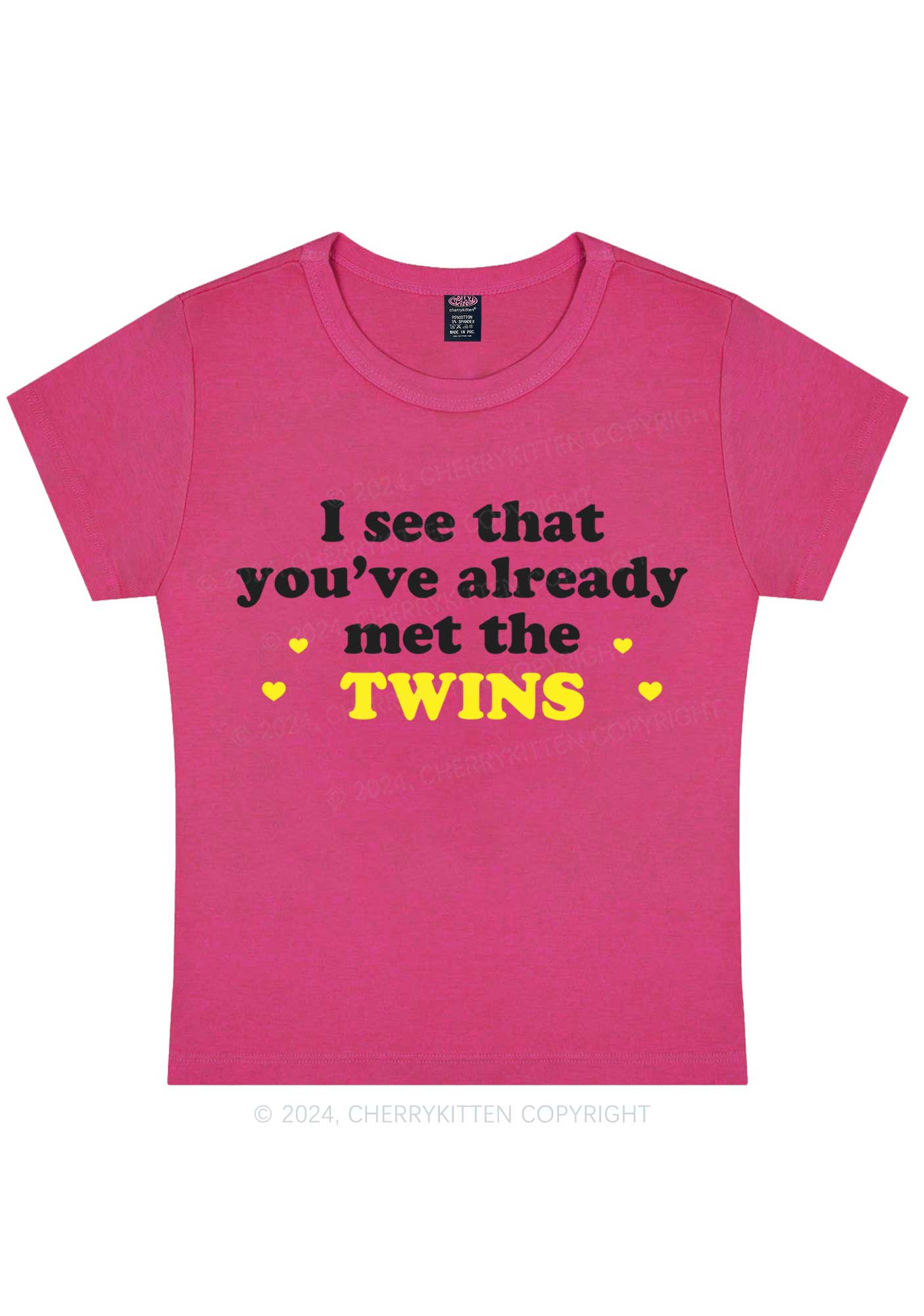 You've Already Met The Twins Y2K Baby Tee Cherrykitten