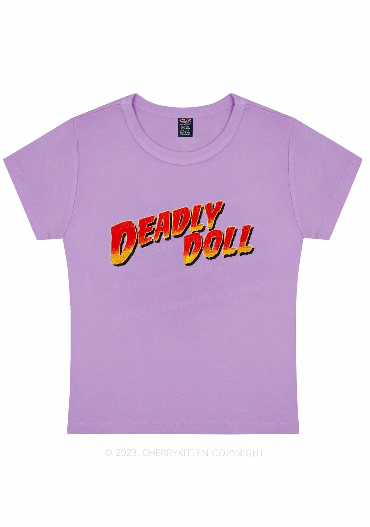 Curvy Deadly Doll Y2K Baby Tee Cherrykitten