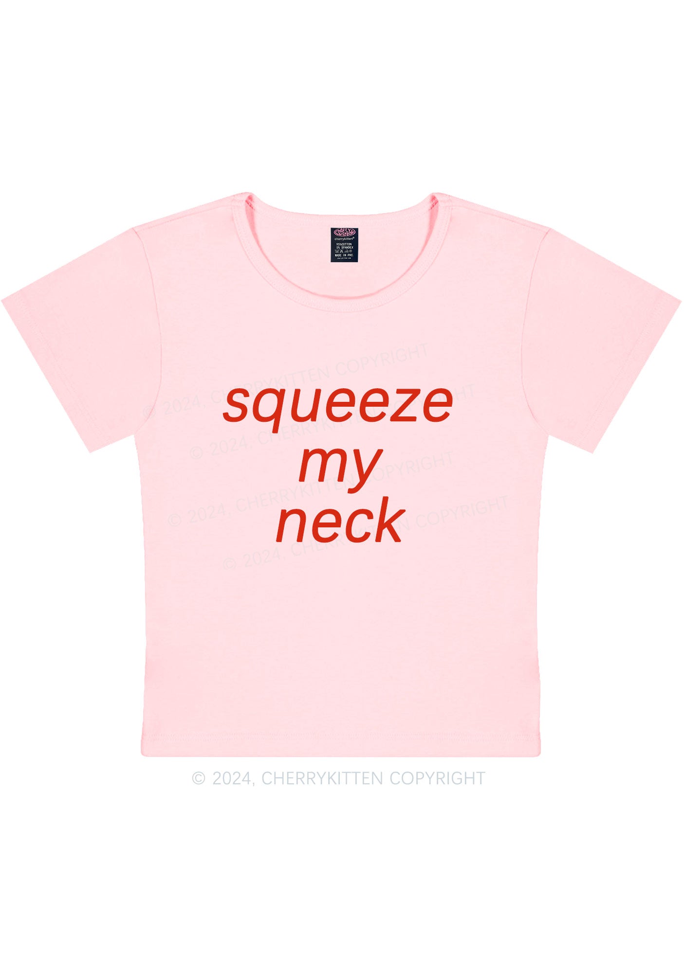 Squeeze My Neck Y2K Baby Tee Cherrykitten