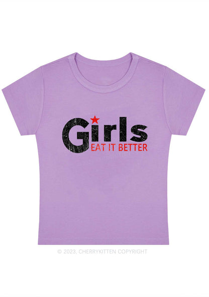 Girls Eat It Better Y2K Baby Tee Cherrykitten