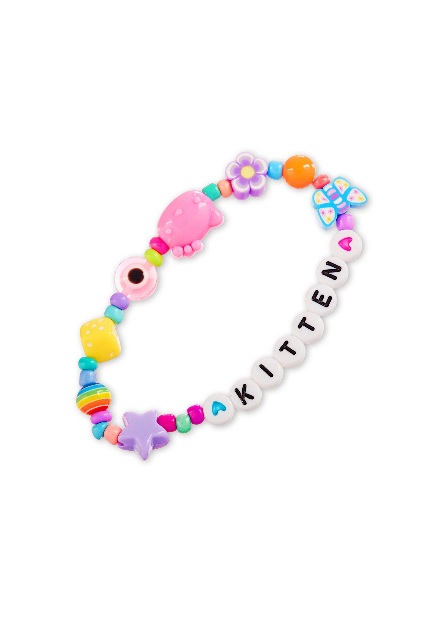 Pink Cat Custom Name Y2K Bracelet Cherrykitten