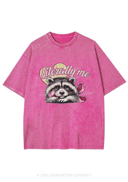 Literally Me Raccoon Y2K Washed Tee Cherrykitten