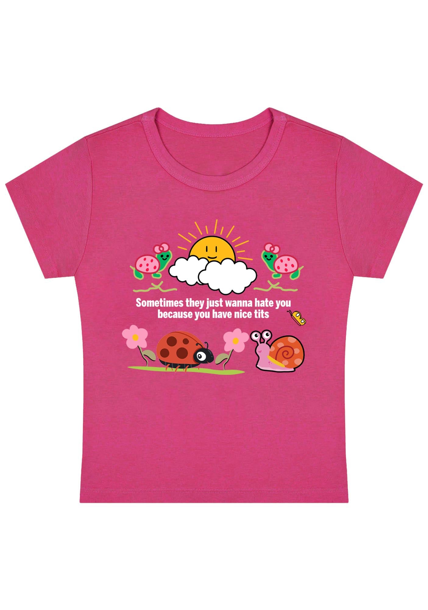 Cherrykitten They Just Hate You Y2K Baby Tee for Sale