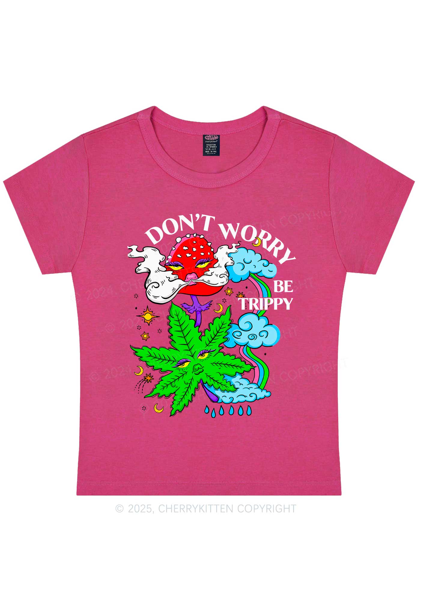 Dont Worry Be Trippy Y2K Baby Tee Cherrykitten