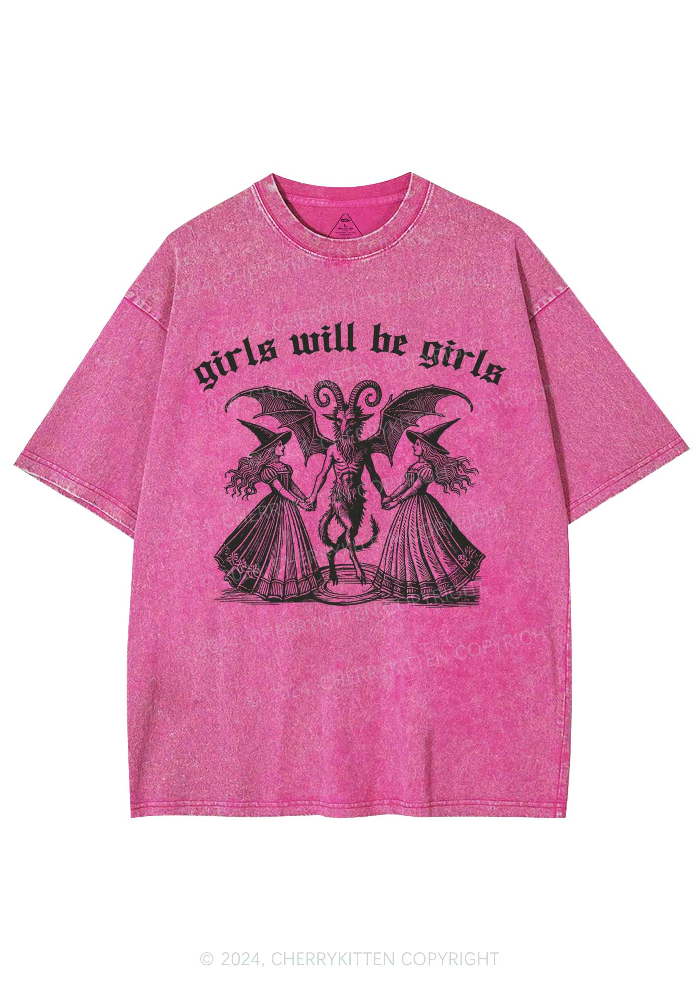 Halloween Girls Witch Y2K Washed Tee Cherrykitten