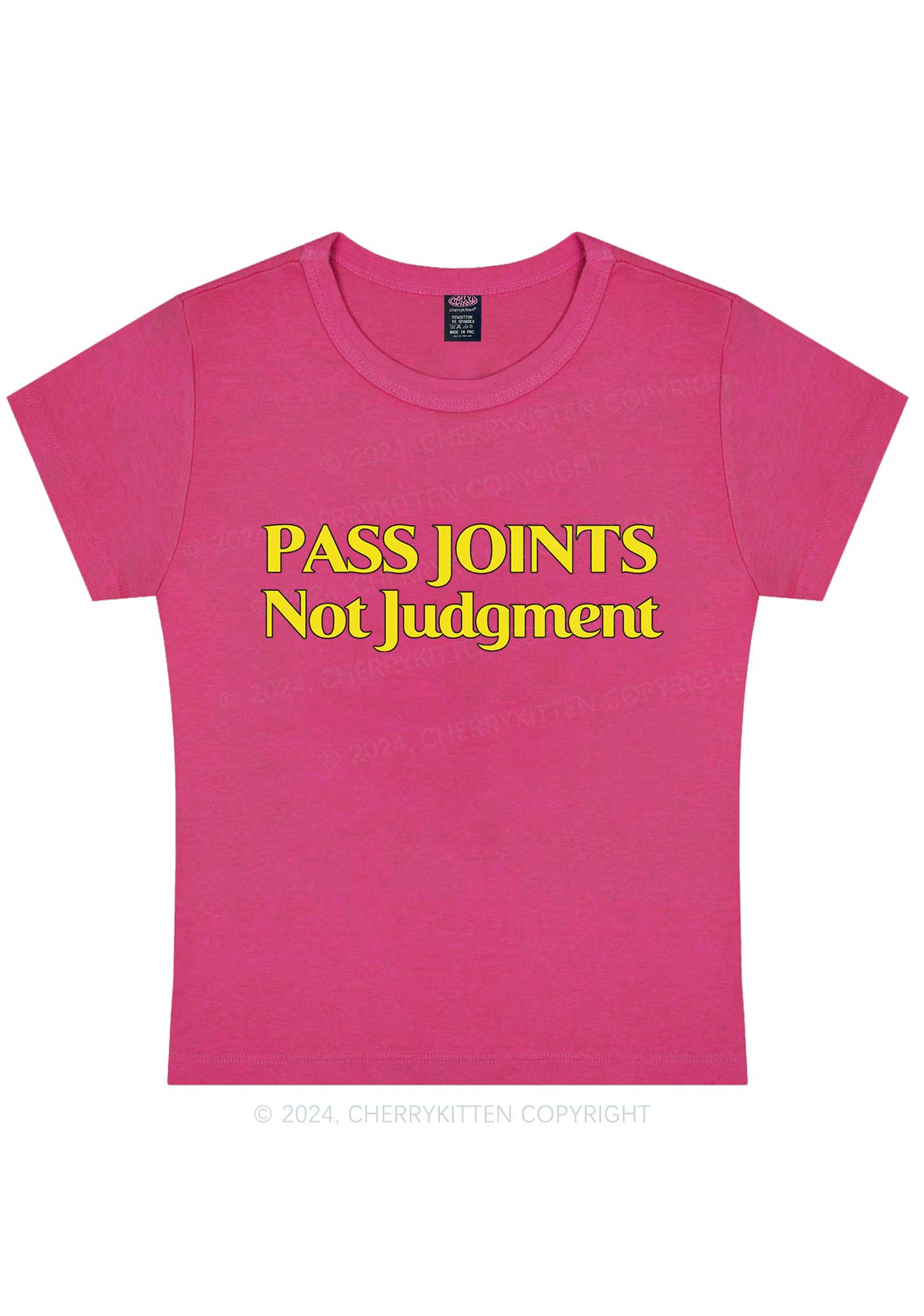 Pass Joints Not Judgment Y2K Baby Tee Cherrykitten