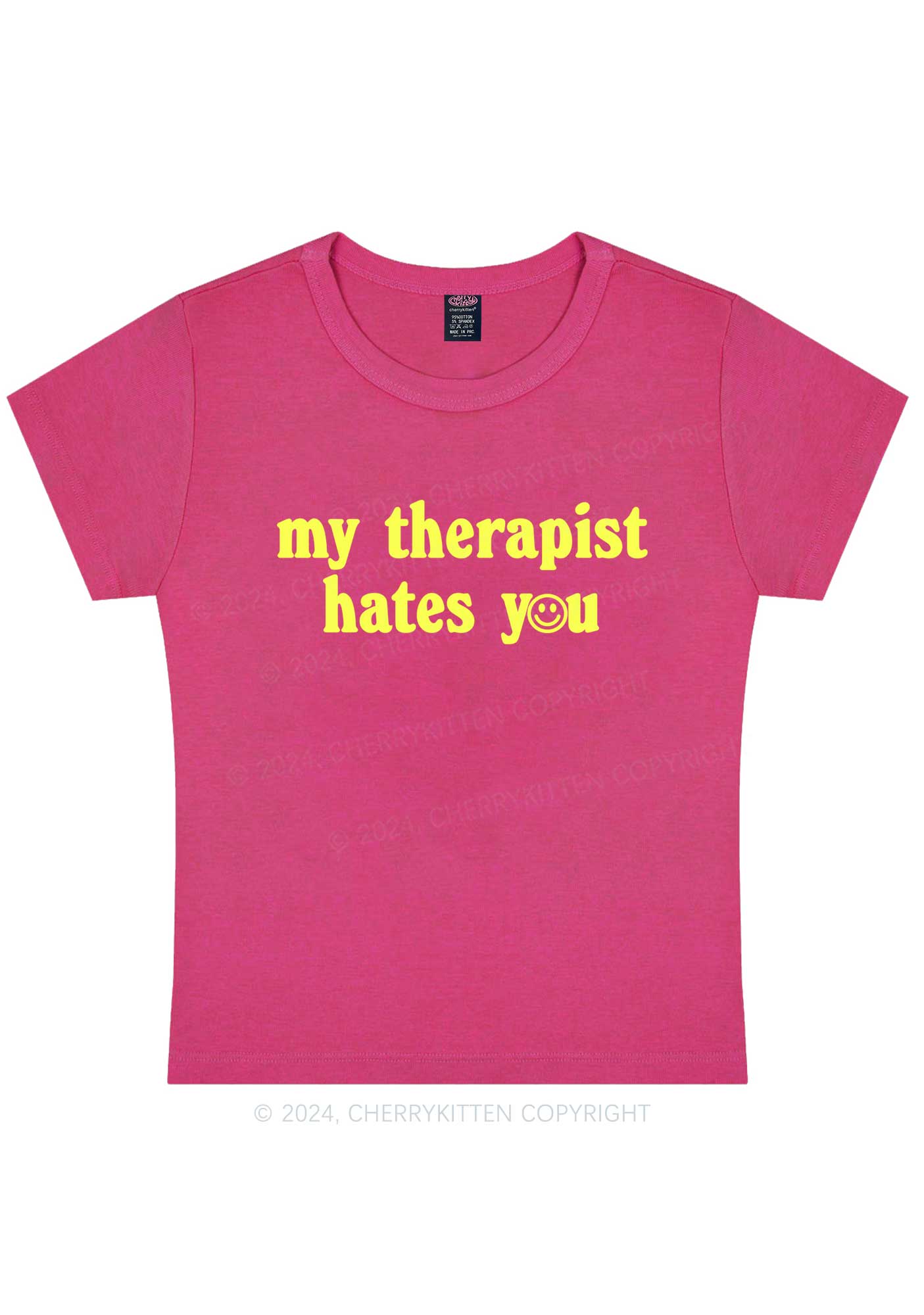 My Therapist Hates You Halo Y2K Baby Tee Cherrykitten