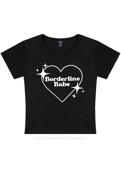 Curvy Borderline Personality Babe Y2K Baby Tee Cherrykitten