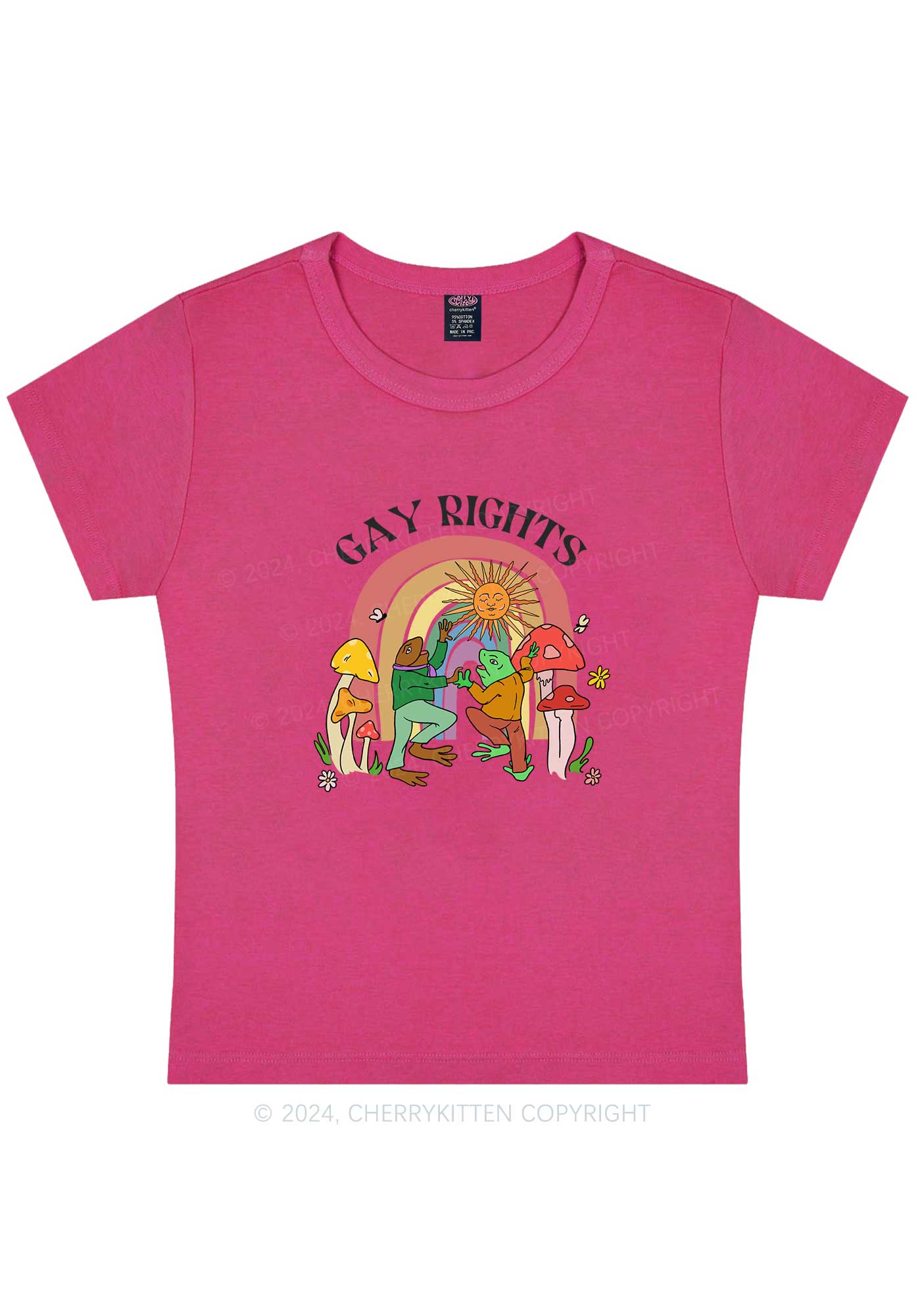 Curvy Gay Rights Y2K Baby Tee Cherrykitten