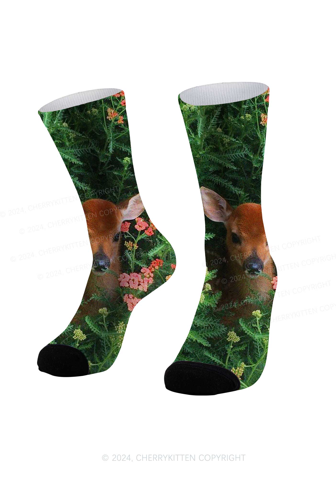 Forest Elk Y2K Digital Printed Socks Cherrykitten