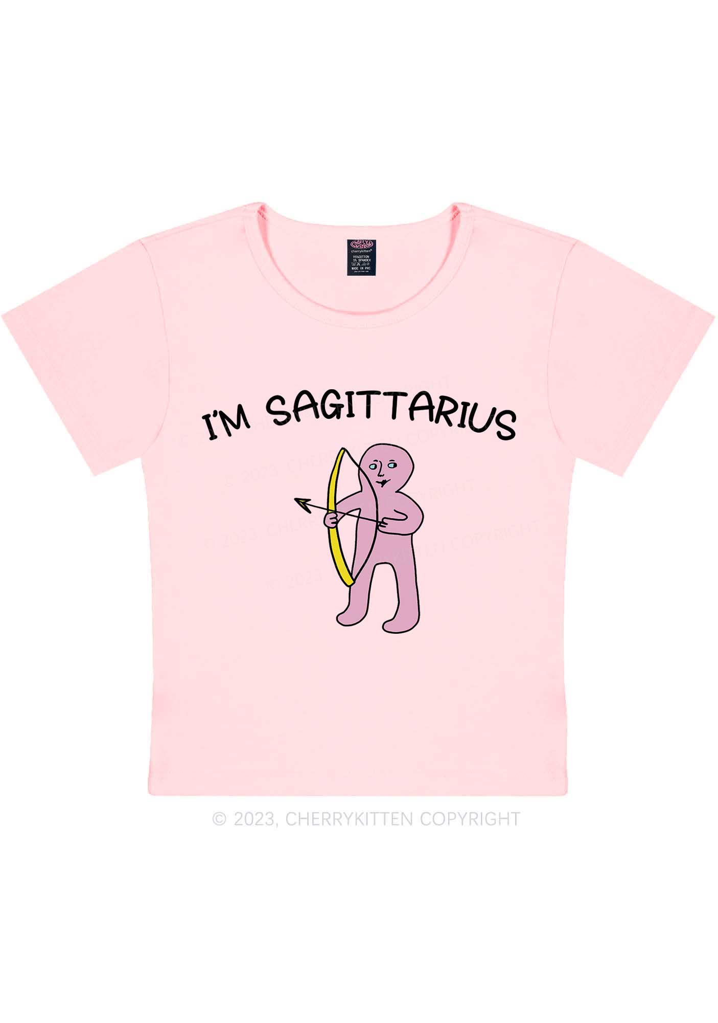 I'm Sagittarius Y2K Baby Tee Cherrykitten