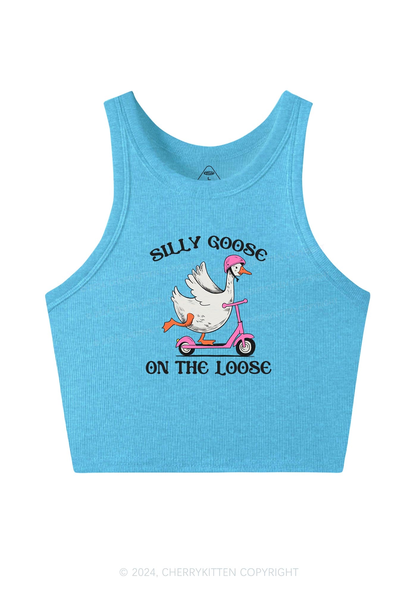 Silly Goose On the Loose Y2K Crop Tank Top Cherrykitten