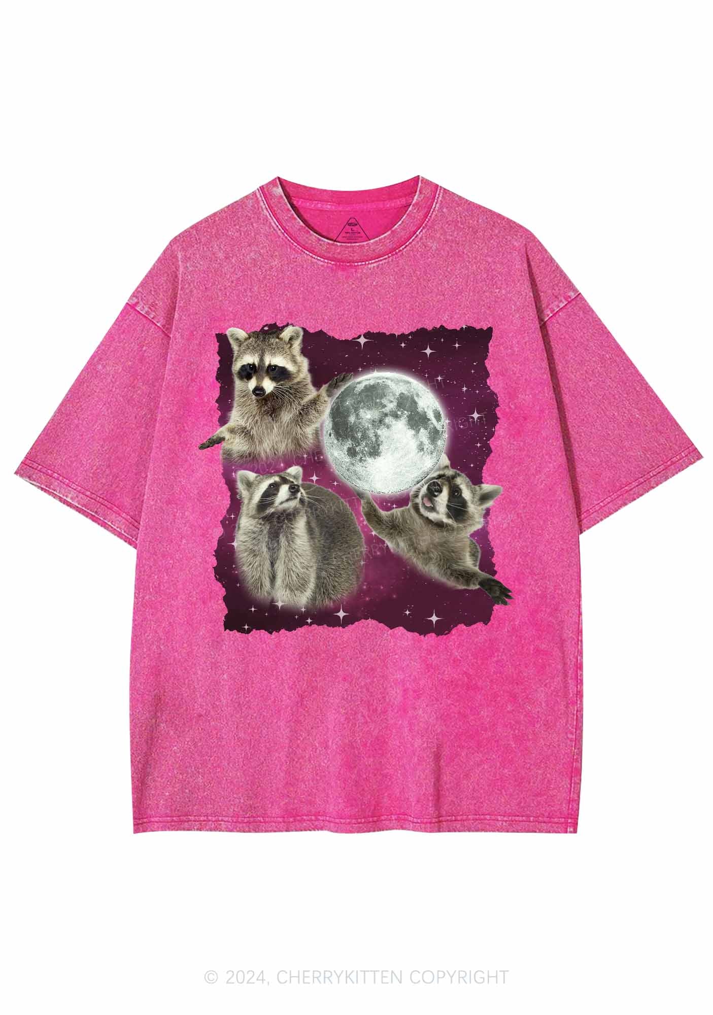 Raccoon Moon Y2K Washed Tee Cherrykitten