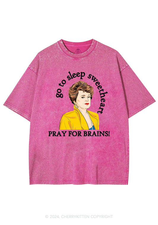 Pray For Brains Y2K Washed Tee Cherrykitten