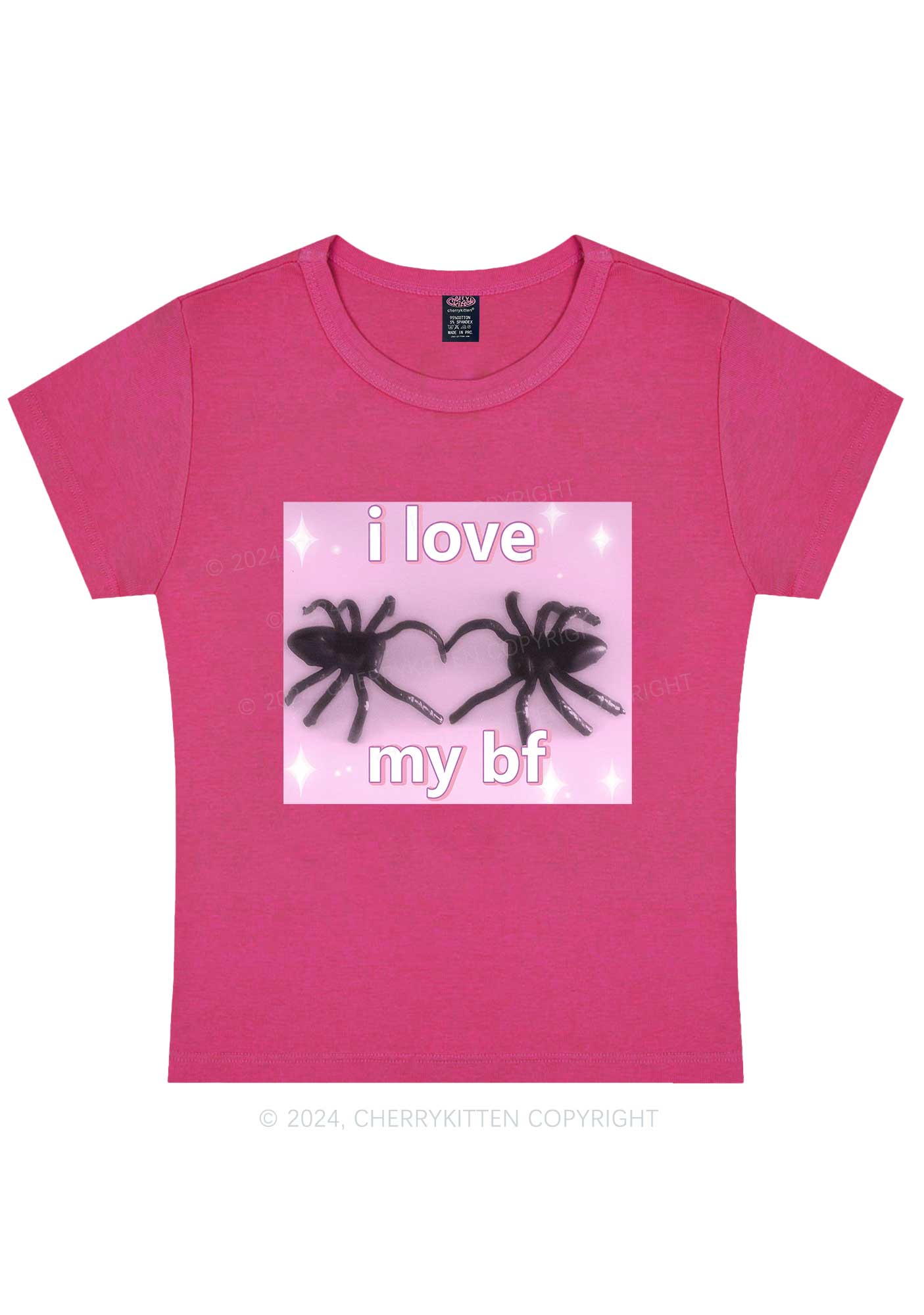 Love My Spider BF Y2K Valentine's Day Baby Tee Cherrykitten