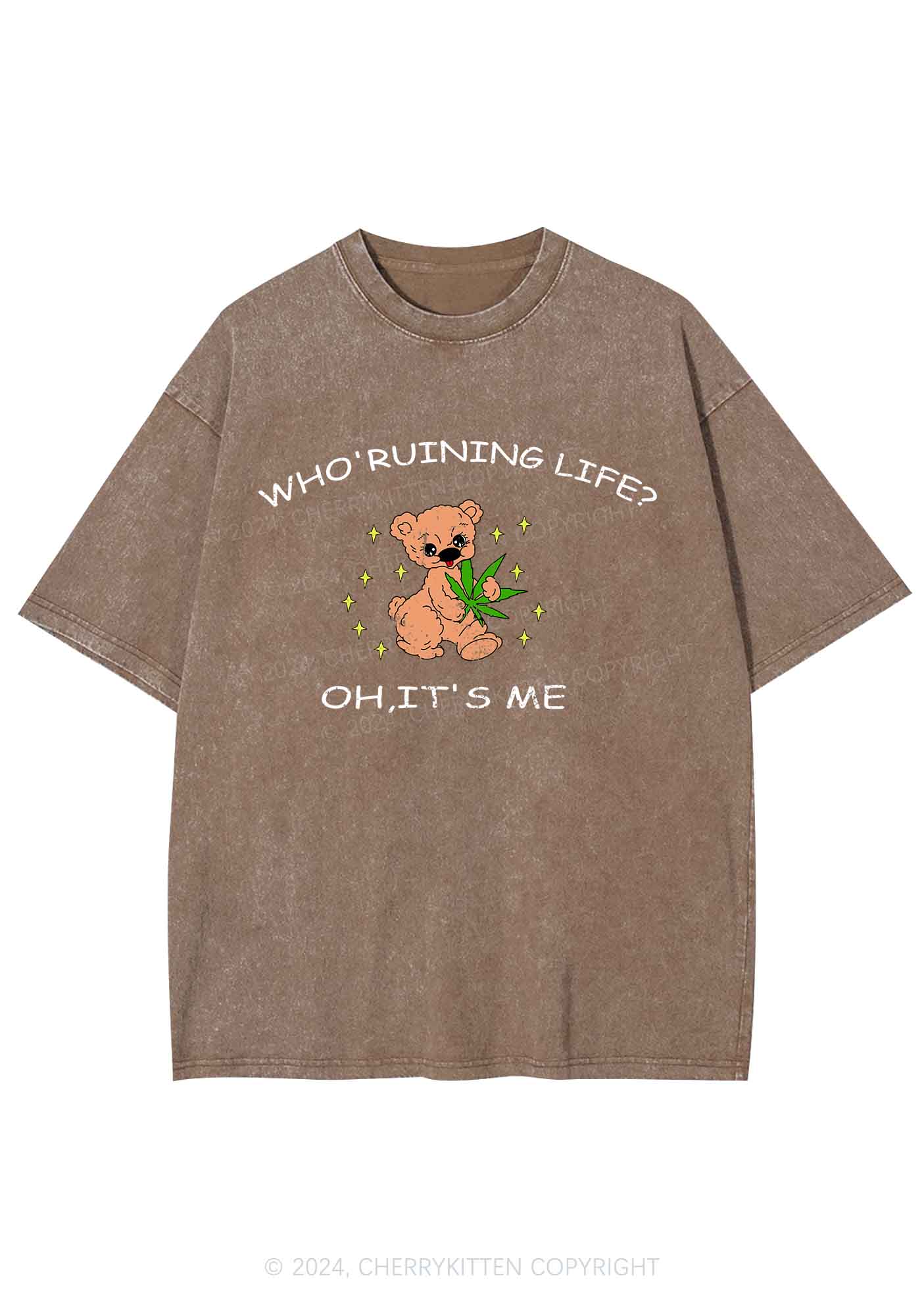 Who' Ruining Life Y2K Washed Tee Cherrykitten