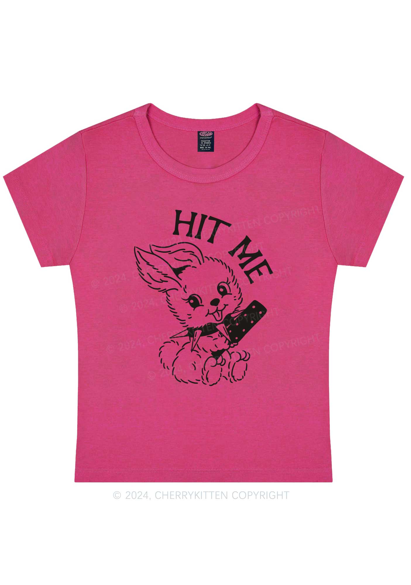 Hit Me Bunny Y2K Baby Tee Cherrykitten