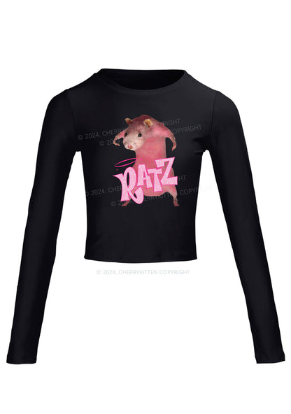 Pink Ratz Y2K Long Sleeve Crop Top Cherrykitten