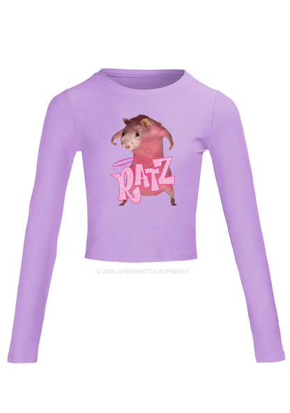 Pink Ratz Y2K Long Sleeve Crop Top Cherrykitten