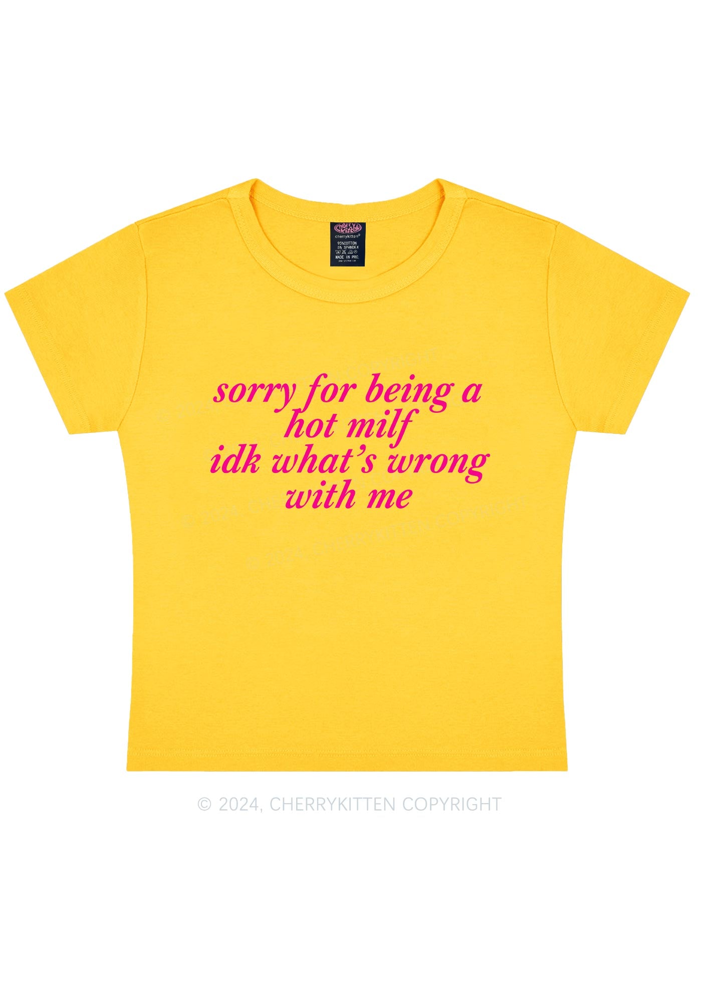 Sorry For Being A Hot Mxxf Y2K Baby Tee Cherrykitten