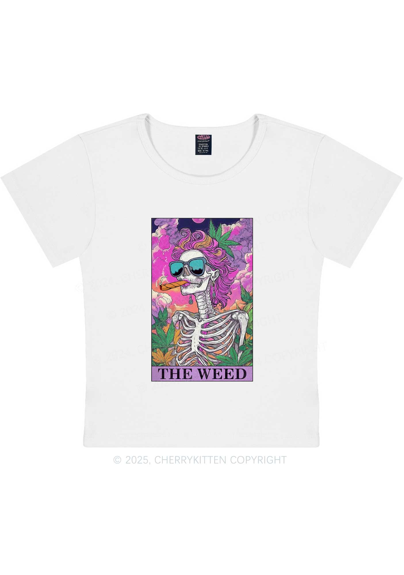 The Wxxd Skeleton Y2K Baby Tee Cherrykitten