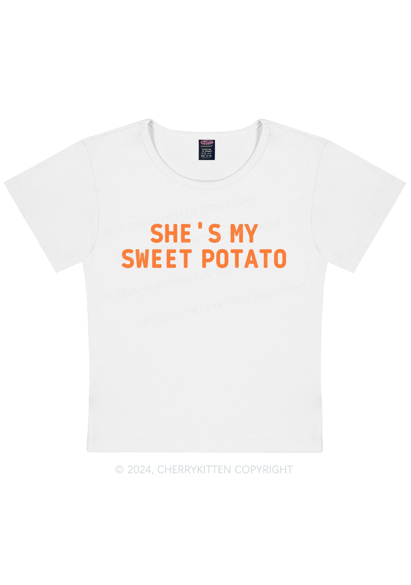 Sweet Potato Y2K Valentine's Day Baby Tee Cherrykitten